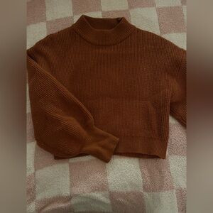 Cropped Mock Neck Sweater